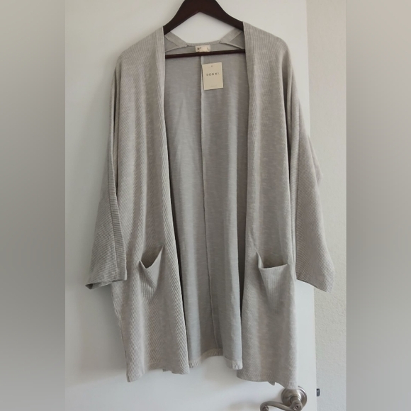 NWT DONNI. Ribbed Open Sweater Coat Cardigan Women's OSFA Taille Unique - Picture 1 of 5